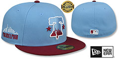 Phillies ALTERNATE CITY CONNECT Sky-Burgundy Fitted Hat by New Era