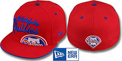 Phillies BIG-SCRIPT Red Fitted Hat by New Era