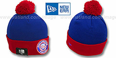 Phillies CIRCLE Royal-Red Knit Beanie Hat by New Era