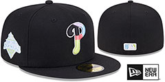 Phillies COLOR PACK SIDE-PATCH Black Fitted Hat by New Era