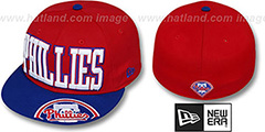 Phillies EPIC WORD Red-Royal Fitted Hat by New Era