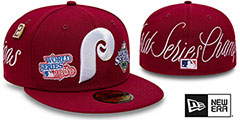 Phillies HISTORIC CHAMPIONS Burgundy Fitted Hat by New Era