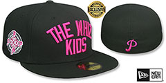 Phillies WHIZ KIDS PATCH-BOTTOM Black-Beetroot Fitted Hat by New Era