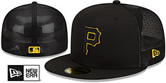 Pirates BATTING PRACTICE TRUCKER Black-Gold Fitted Hat by New Era