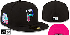 Pirates 76TH WS POLAR LIGHTS Black-Pink Fitted Hat by New Era