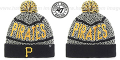 Pirates BEDROCK Black-Grey Knit Beanie Hat by Twins 47 Brand