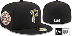 Pirates BOTANICAL SIDE-PATCH Black Fitted Hat by New Era