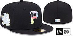 Pirates COLOR PACK SIDE-PATCH Black Fitted Hat by New Era