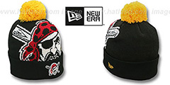 Pirates MLB-BIGGIE Black Knit Beanie Hat by New Era