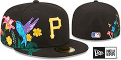 Pirates SIDE-BLOOM Black Fitted Hat by New Era