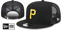 Pirates TEAM-BASIC TRUCKER SNAPBACK Black Hat by New Era