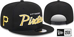 Pirates TEAM-SCRIPT SNAPBACK Black Hat by New Era