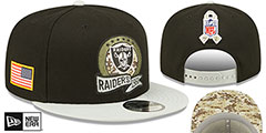 Raiders 2022 SALUTE-TO-SERVICE SNAPBACK Black-Grey Hat by New Era