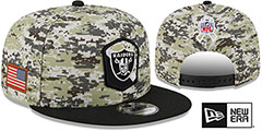 Raiders 2023 SALUTE-TO-SERVICE SNAPBACK Camo-Black Hat by New Era