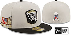 Raiders 2023 SALUTE-TO-SERVICE Stone-Black Fitted Hat by New Era