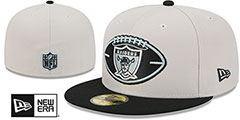 Raiders 2024 HISTORIC SIDELINE Stone-Black Fitted Hat by New Era