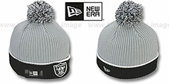 Raiders NFL FIRESIDE Grey-Black Knit Beanie Hat by New Era