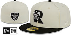 Raiders NFL LIGATURE White-Black Fitted Hat by New Era