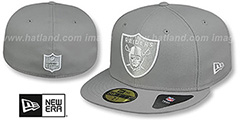 Raiders NFL TEAM-BASIC Light Grey-White Fitted Hat by New Era