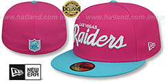 Raiders MIAMI VICE SCRIPT Beetroot-Blue Fitted Hat by New Era