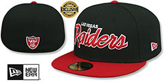 Raiders NFL TEAM-SCRIPT Black-Red Fitted Hat by New Era