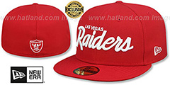 Raiders NFL TEAM-SCRIPT Red Fitted Hat by New Era