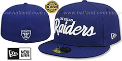 Raiders NFL TEAM-SCRIPT Dark Royal Fitted Hat by New Era