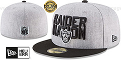 Raiders RAIDER-NATION Grey-Black Fitted Hat by New Era