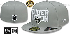 Raiders RAIDER-NATION Light Grey-White Fitted Hat by New Era