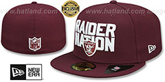 Raiders RAIDER-NATION Maroon-White Fitted Hat by New Era