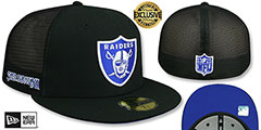 Raiders SB XI MESH-BACK SIDE-PATCH Black-Royal Fitted Hat by New Era