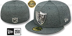 Raiders SILVER METAL-BADGE Shadow Tech Fitted Hat by New Era