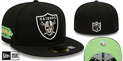 Raiders SUPER BOWL XVIII CITRUS POP Black-Green Fitted Hat by New Era