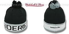 Raiders THE-BUTTON Knit Beanie Hat by Michell and Ness