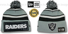 Raiders THROWBACK BIG-SCREEN Knit Beanie Hat by New Era