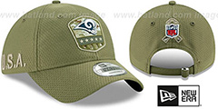 Rams 2019 SALUTE-TO-SERVICE STRAPBACK Olive Hat by New Era