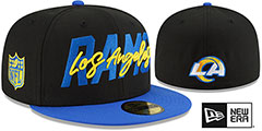 Rams 2022 NFL DRAFT Black-Royal Fitted Hat by New Era