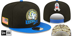 Rams 2022 SALUTE-TO-SERVICE SNAPBACK Black-Royal Hat by New Era