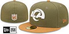 Rams 2T COLOR PACK Olive-Tan Fitted Hat by New Era