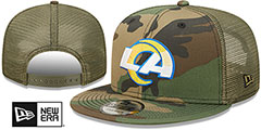 Rams ARMY CAMO TRUCKER Hat by New Era