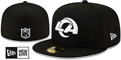 Rams NFL TEAM-BASIC Black-White Fitted Hat by New Era