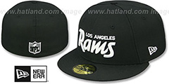 Rams SCRIPT TEAM-BASIC Black-White Fitted Hat by New Era