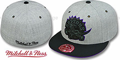 Raptors 2T XL-LOGO FADEOUT Grey-Black Fitted Hat by Mitchell and Ness