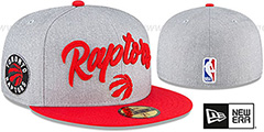 Raptors ROPE STITCH DRAFT Grey-Red Fitted Hat by New Era