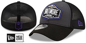 Ravens 2021 NFL TRUCKER DRAFT FLEX  Hat by New Era