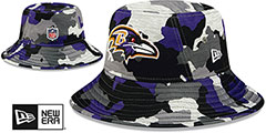 Ravens 2022 CAMO NFL TRAINING CAMP BUCKET Hat by New Era