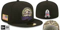 Ravens 2022 SALUTE-TO-SERVICE Black Fitted Hat by New Era