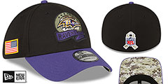 Ravens 2022 SALUTE-TO-SERVICE FLEX Black-Purple Hat by New Era