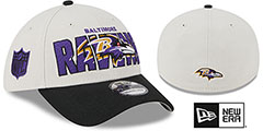 Ravens 2023 NFL DRAFT FLEX Stone-Black Hat by New Era