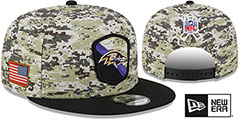 Ravens 2023 SALUTE-TO-SERVICE SNAPBACK Camo-Black Hat by New Era